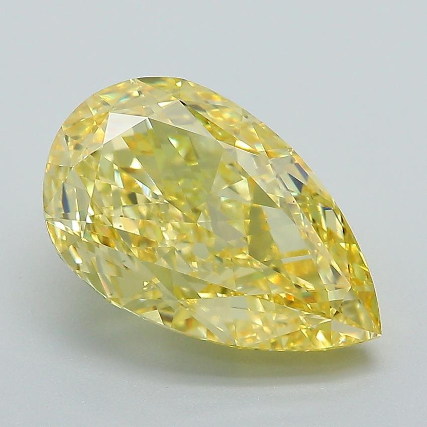 4.79 Ct. Fancy Vivid Yellow Pear Lab Grown Diamond