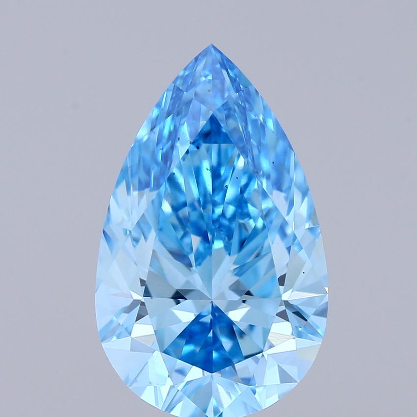 3.57 Ct. Fancy Vivid Blue Pear Lab Grown Diamond