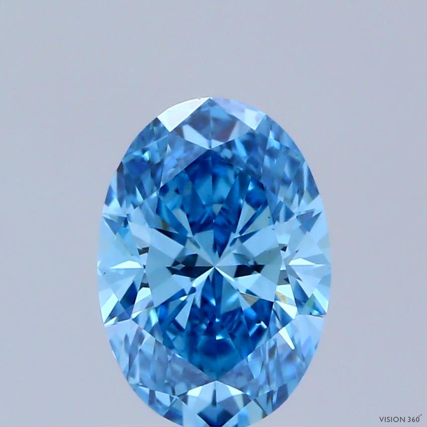 1.00 Ct. Fancy Vivid Blue Oval Lab Grown Diamond