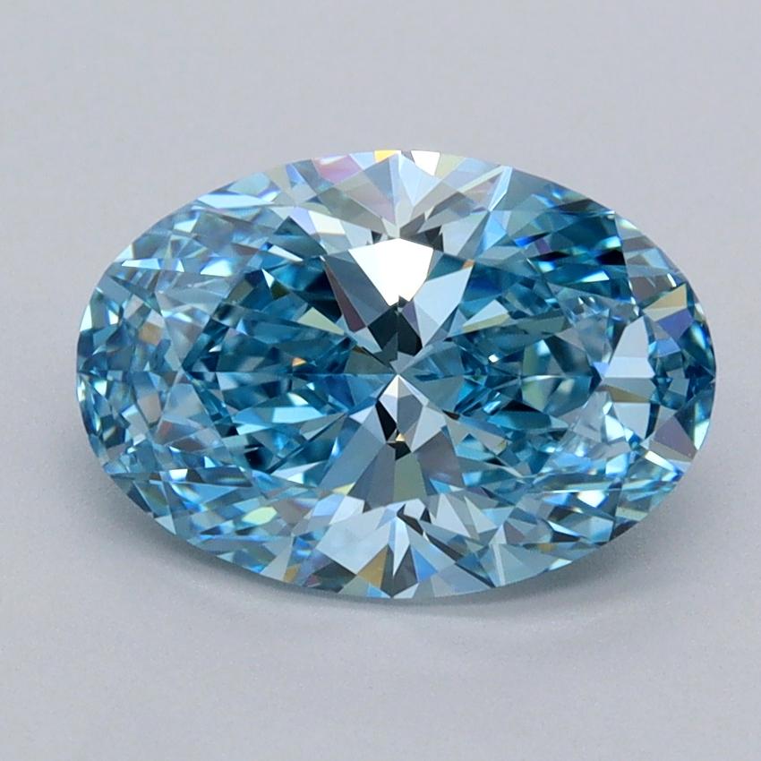 2.06 Ct. Fancy Vivid  Blue Oval Lab Grown Diamond