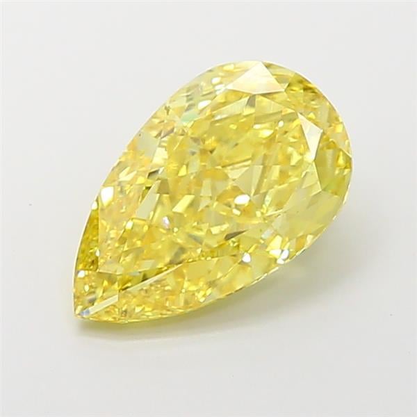 3.71 Ct. Fancy Vivid  Yellow Pear Lab Grown Diamond