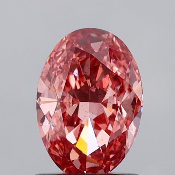 1.10 Ct. Fancy Vivid Brownish Pink Oval Lab Grown Diamond