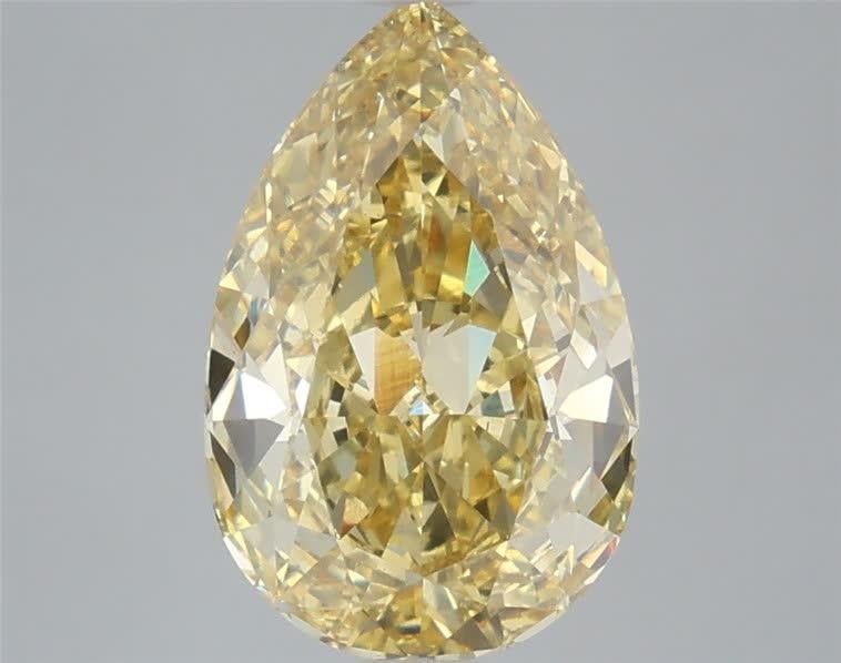 3.86 Ct. Fancy Intense Yellow Pear Lab Grown Diamond