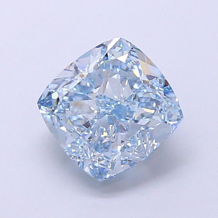 2.85 Ct. Fancy Vivid  Blue Cushion Lab Grown Diamond