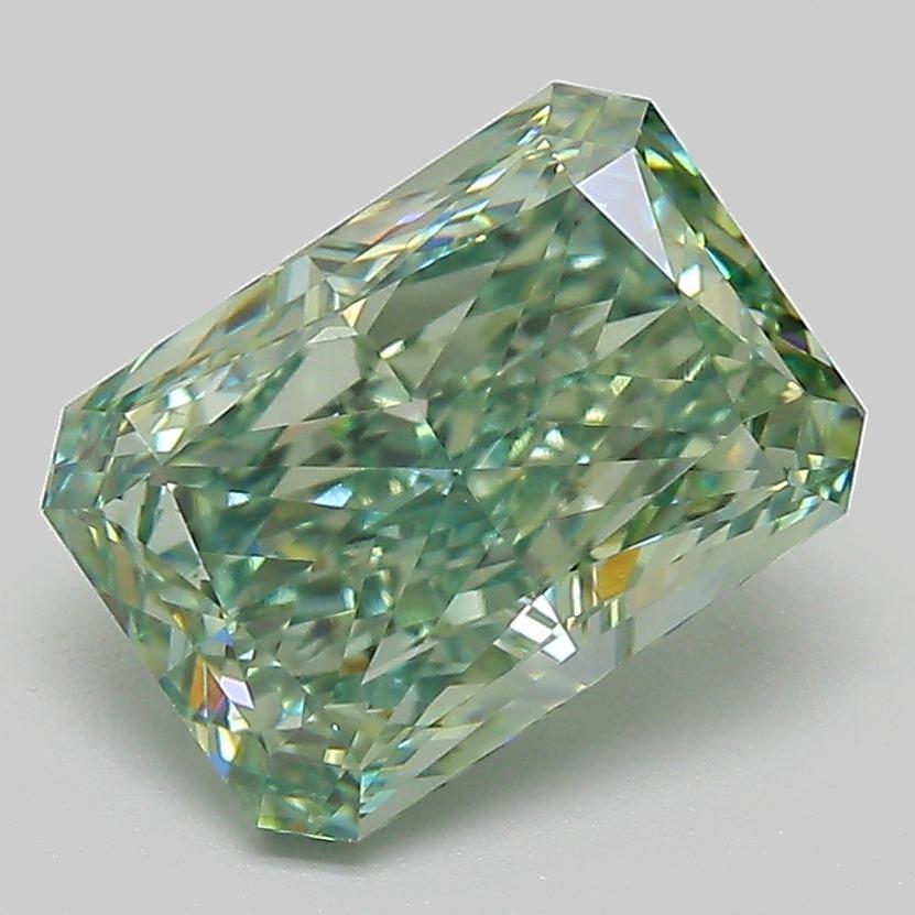 2.58 Ct. Fancy Vivid  Green Radiant Lab Grown Diamond