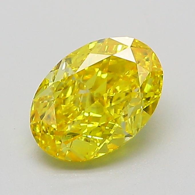 1.02 Ct. Fancy Vivid  Yellow Oval Lab Grown Diamond
