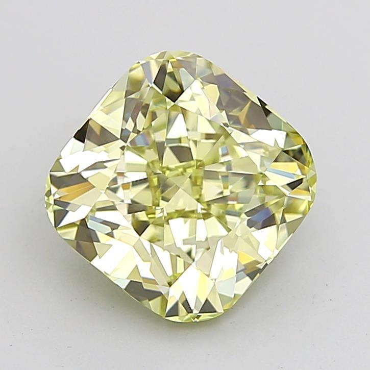 3.29 Ct. Fancy Light Yellow Cushion Lab Grown Diamond