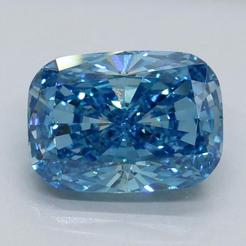 1.75 Ct. Fancy Vivid Malibu Blue Cushion Lab Grown Diamond