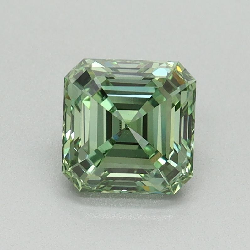 1.00 Ct. Fancy Vivid Green Asscher Lab Grown Diamond