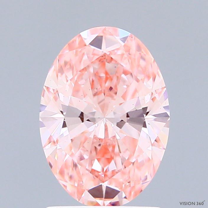 1.62 Ct. Fancy Vivid Pink Oval Lab Grown Diamond