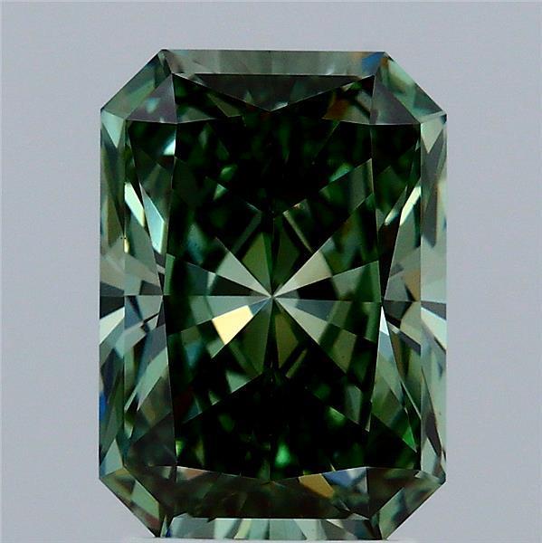 2.69 Ct. Fancy Vivid Green Radiant Lab Grown Diamond