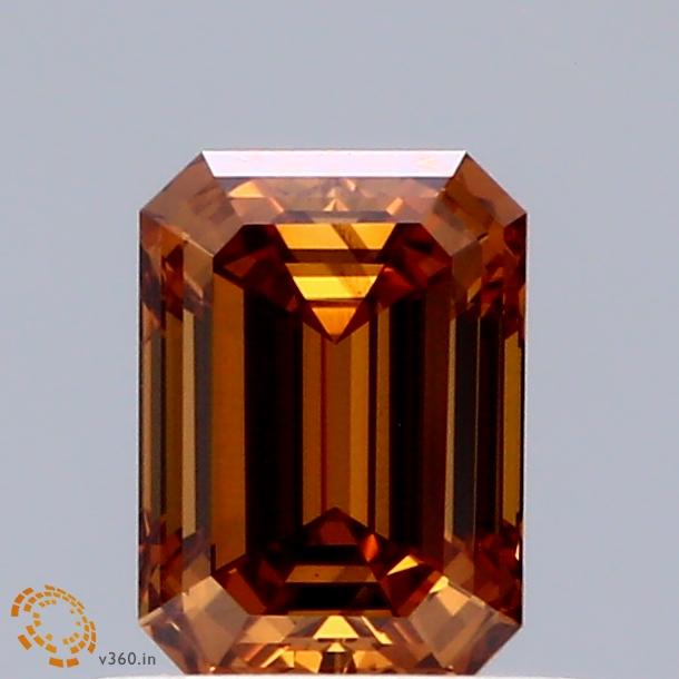 0.63 Ct. Fancy Intense Brownish Orange Emerald Lab Grown Diamond