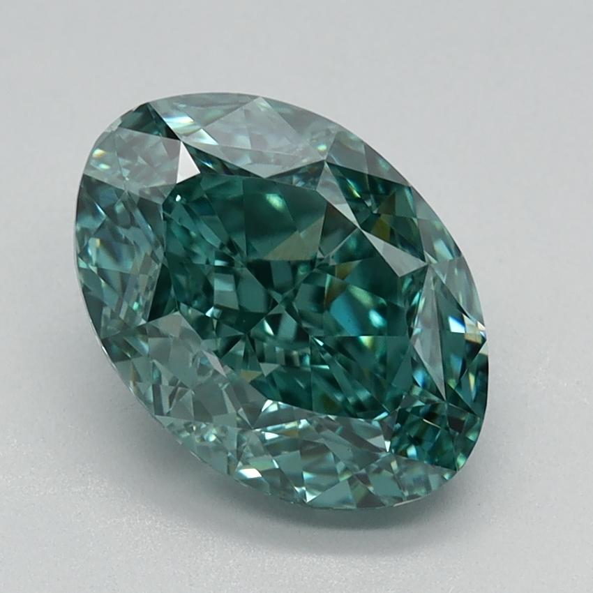 2.02 Ct. Fancy Vivid Green Oval Lab Grown Diamond