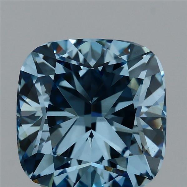 2.07 Ct. Fancy Vivid Blue Cushion Lab Grown Diamond