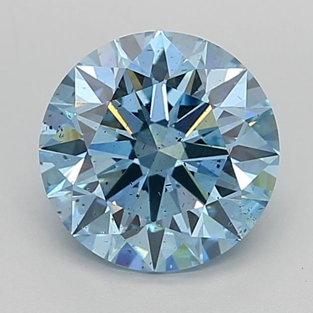 2.81 Ct. Fancy Vivid Blue Round Lab Grown Diamond