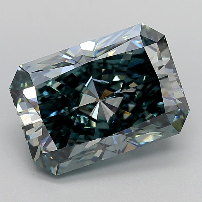 6.46 Ct. Fancy Intense  Green Radiant Lab Grown Diamond