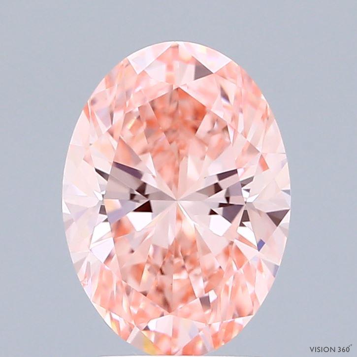 1.52 Ct. Fancy Vivid Pink Oval Lab Grown Diamond