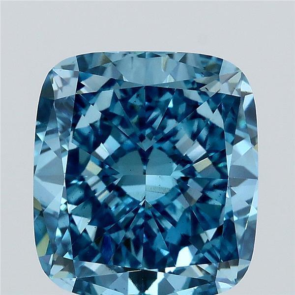 3.51 Ct. Fancy Vivid Blue Cushion Lab Grown Diamond