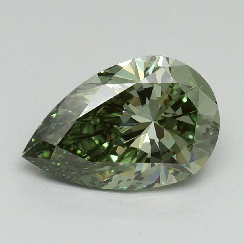 1.52 Ct. Fancy Vivid Green Pear Lab Grown Diamond