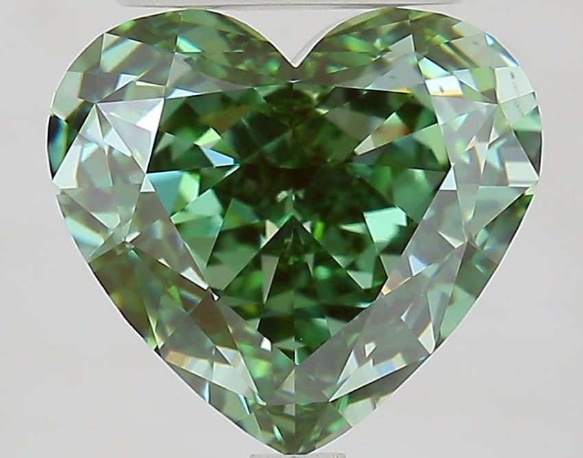 4.86 Ct. Fancy Vivid Green Heart Lab Grown Diamond