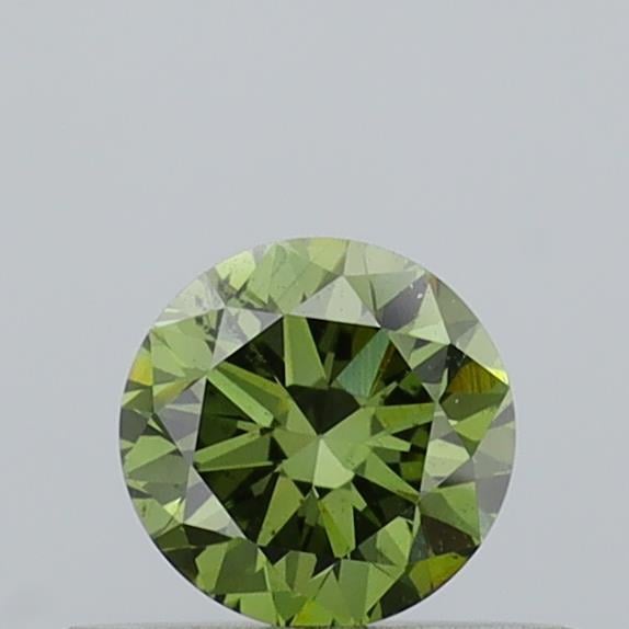 0.38 Ct. Fancy Vivid Green Round Lab Grown Diamond