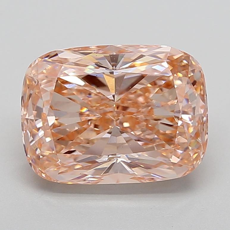 4.98 Ct. Fancy Intense Orangy Pink Cushion Lab Grown Diamond