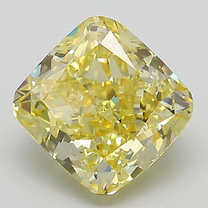 2.24 Ct. Fancy Intense  Yellow Cushion Lab Grown Diamond