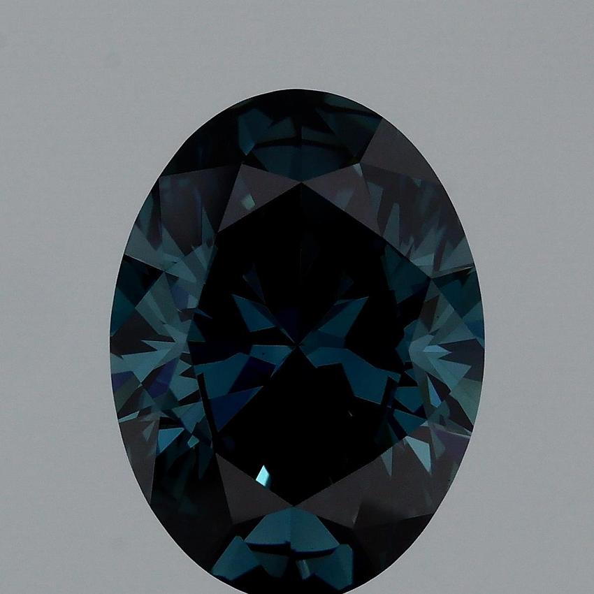 3.01 Ct. Fancy Deep Blue Oval Lab Grown Diamond