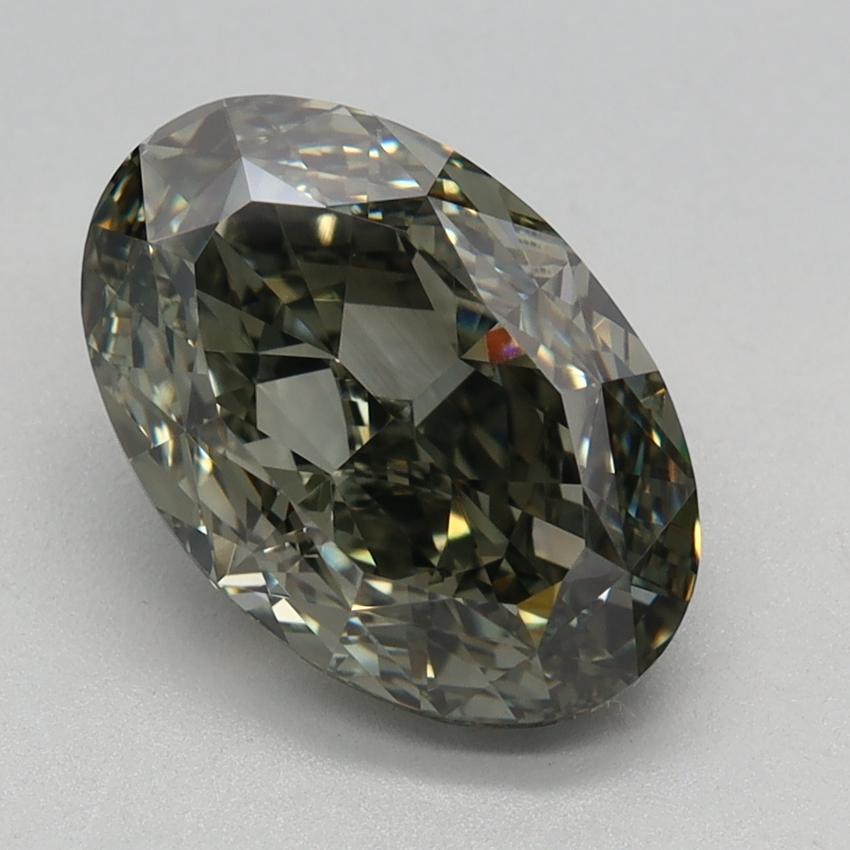 2.51 Ct. Fancy Gray Green Oval Lab Grown Diamond