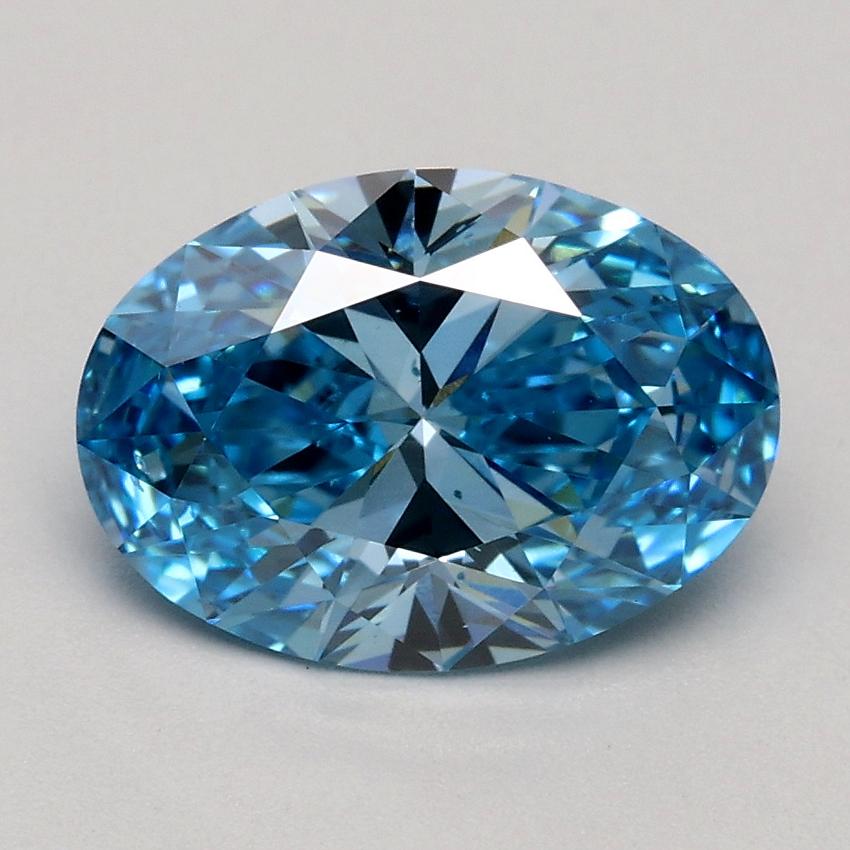 1.52 Ct. Fancy Vivid Blue Oval Lab Grown Diamond