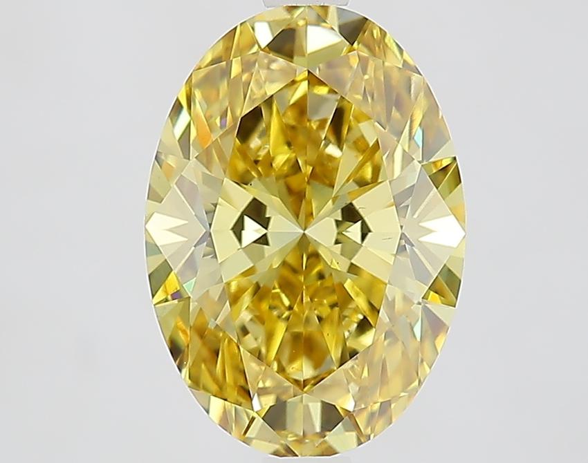 3.06 Ct. Fancy Intense Yellow Oval Lab Grown Diamond