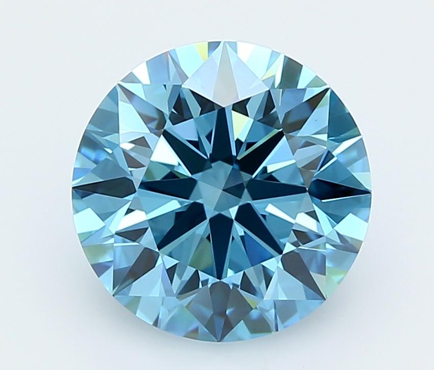 4.01 Ct. Fancy Vivid  Blue Round Lab Grown Diamond
