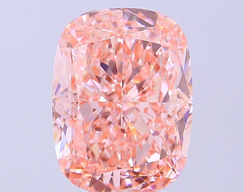 5.04 Ct. Fancy Vivid Pink Cushion Lab Grown Diamond