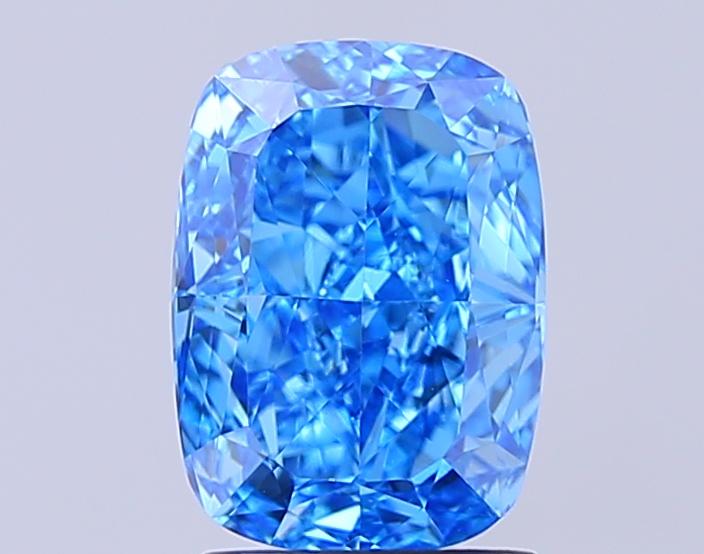 2.50 Ct. Fancy Vivid Blue Cushion Lab Grown Diamond