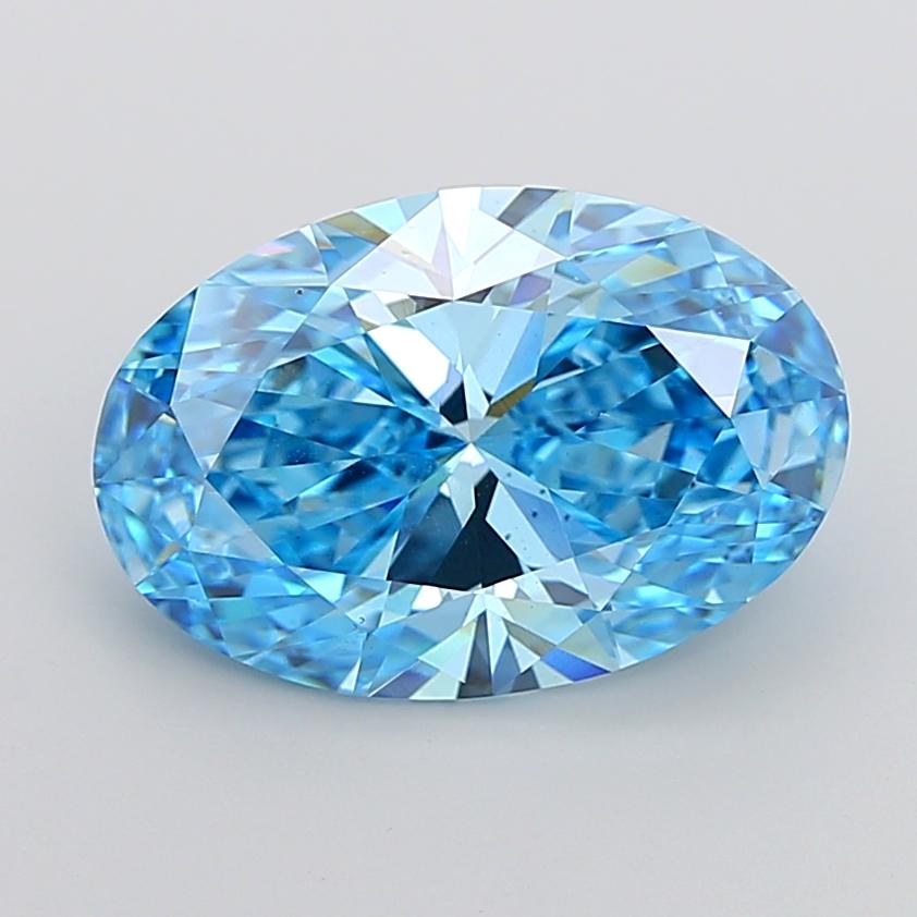 10.10 Ct. Fancy Vivid None Blue Oval Lab Grown Diamond