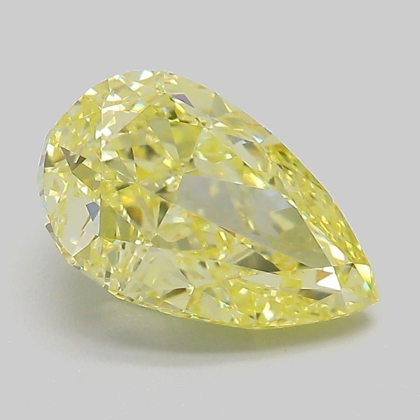 3.08 Ct. Fancy Intense Yellow Pear Lab Grown Diamond