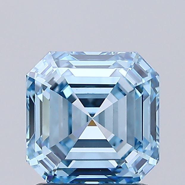 1.51 Ct. Fancy Vivid Blue Asscher Lab Grown Diamond