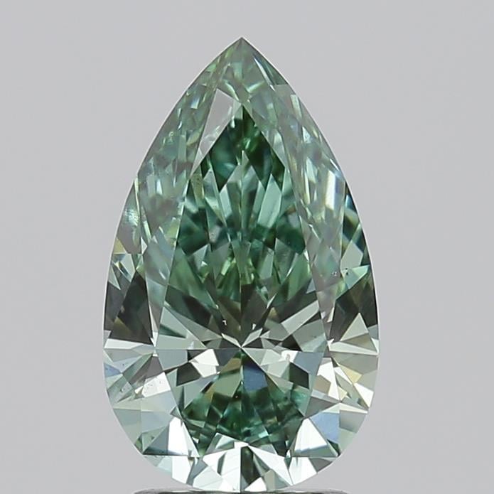2.02 Ct. Fancy Vivid  Green Pear Lab Grown Diamond