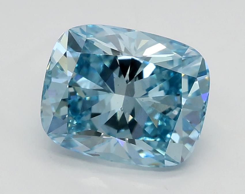 1.90 Ct. Fancy Intense Greenish Blue Cushion Lab Grown Diamond
