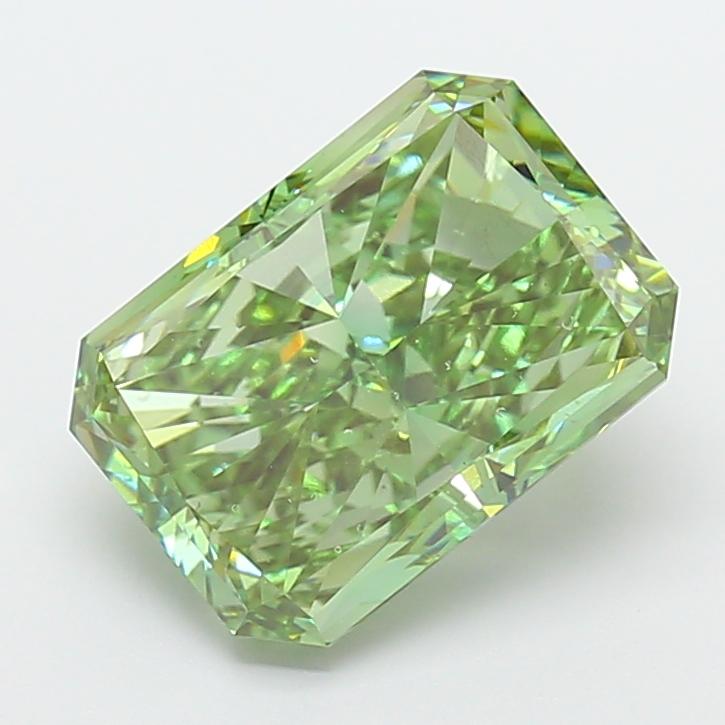 6.00 Ct. Fancy Vivid Green Radiant Lab Grown Diamond