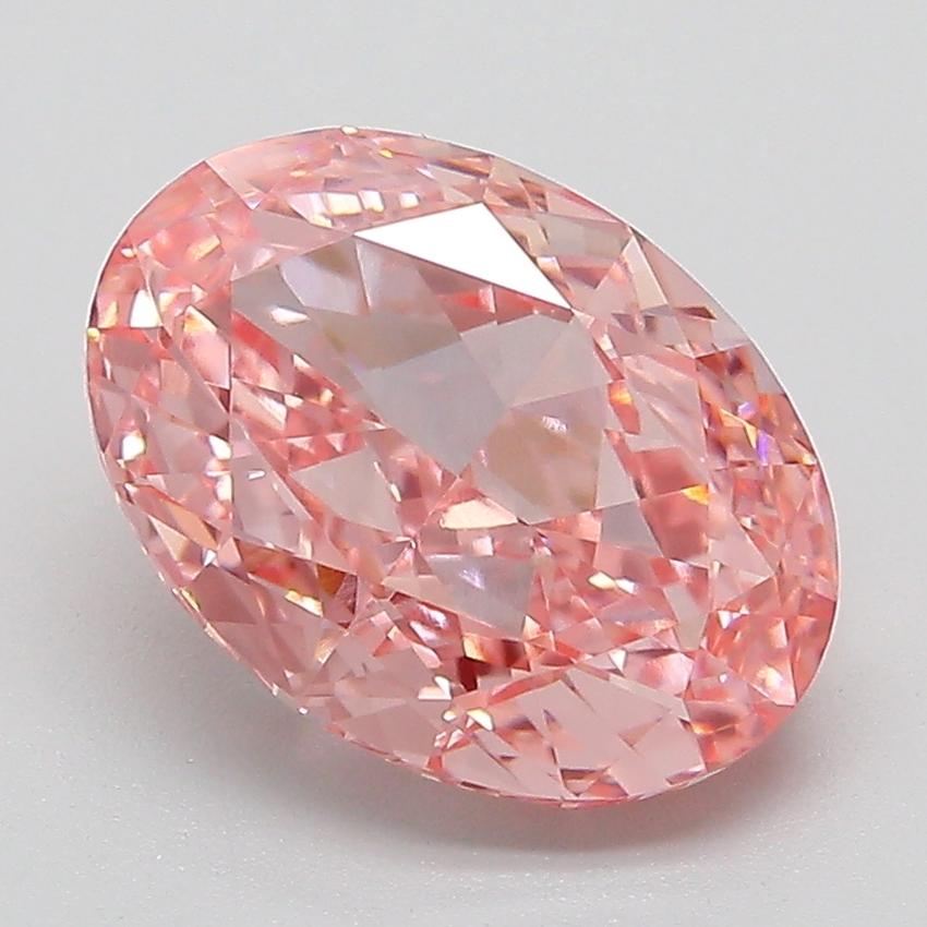 3.18 Ct. Fancy Vivid  Pink Oval Lab Grown Diamond