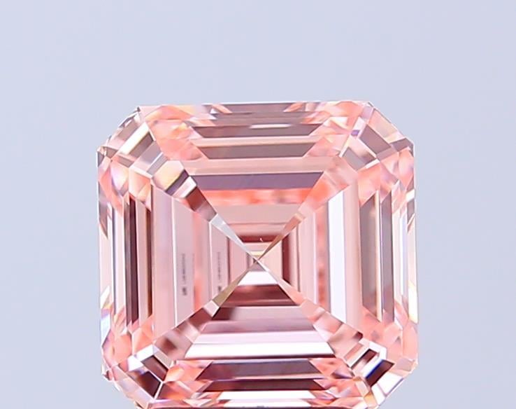 3.02 Ct. Fancy Intense Pink Asscher Lab Grown Diamond