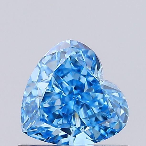 0.55 Ct. Fancy Vivid Blue Heart Lab Grown Diamond