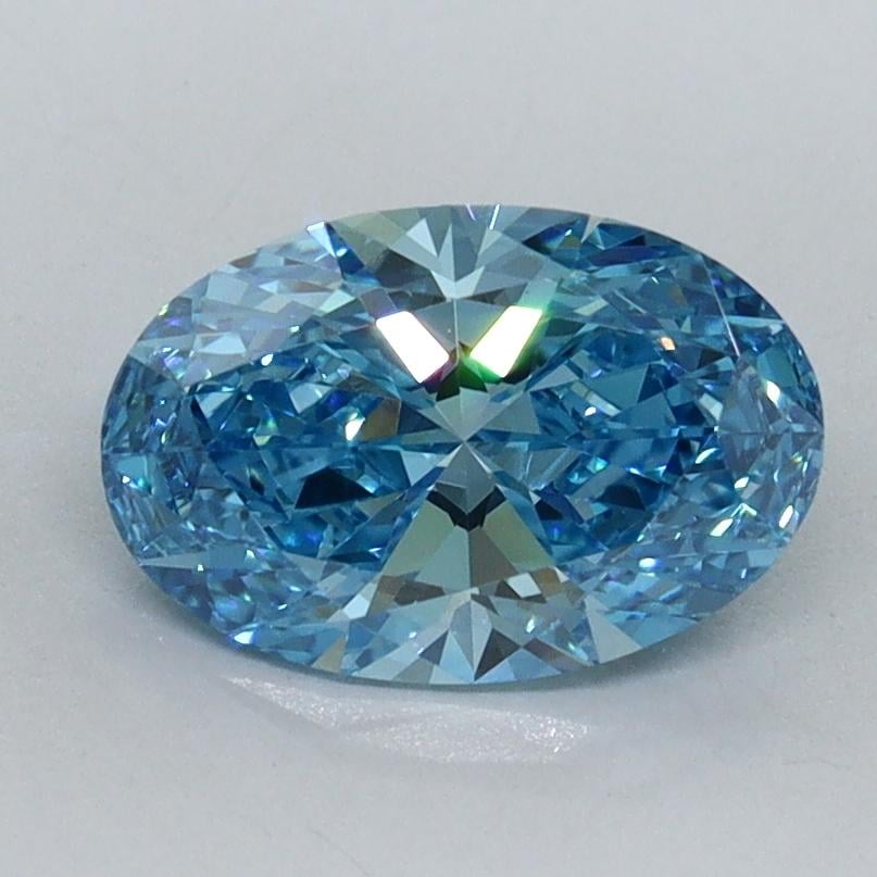 1.31 Ct. Fancy Vivid Blue Oval Lab Grown Diamond
