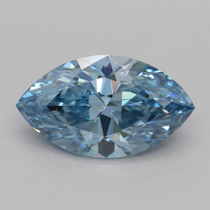 3.08 Ct. Fancy Vivid Blue Marquise Lab Grown Diamond