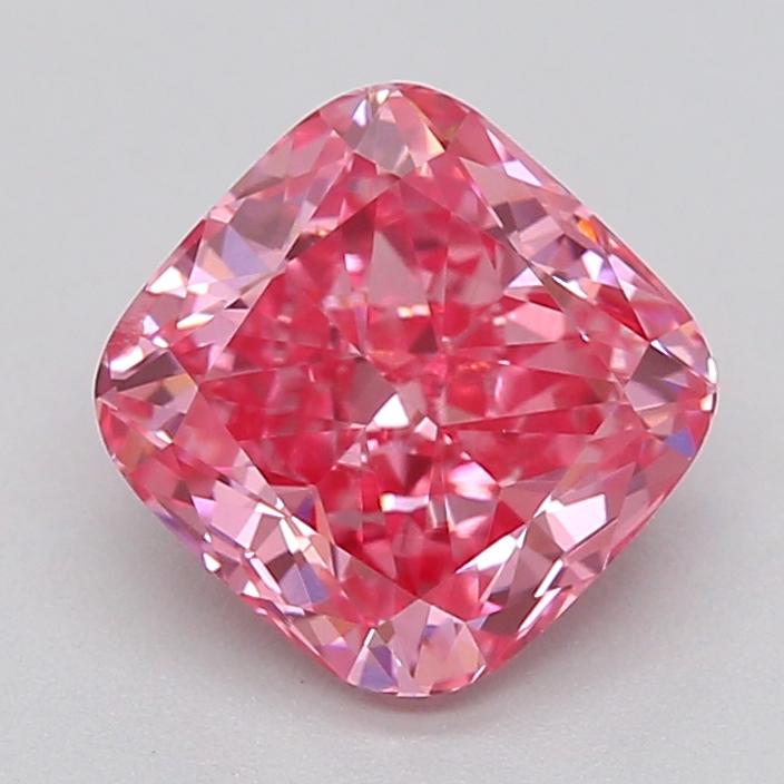 0.89 Ct. Fancy Vivid Pink Cushion Lab Grown Diamond