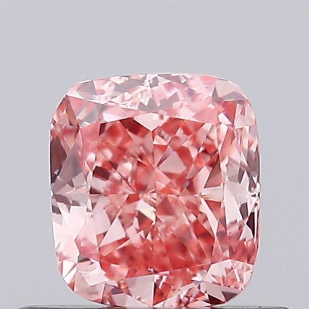 0.55 Ct. Fancy Vivid Pink Cushion Lab Grown Diamond