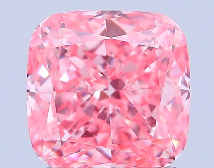 1.71 Ct. Fancy Vivid Pink Cushion Lab Grown Diamond