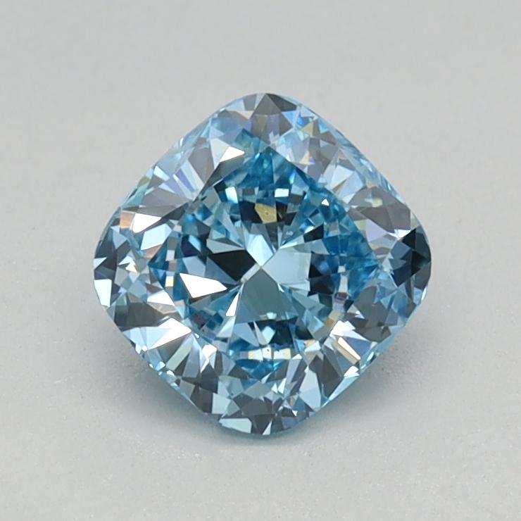0.58 Ct. Fancy Intense Blue Cushion Lab Grown Diamond, top view