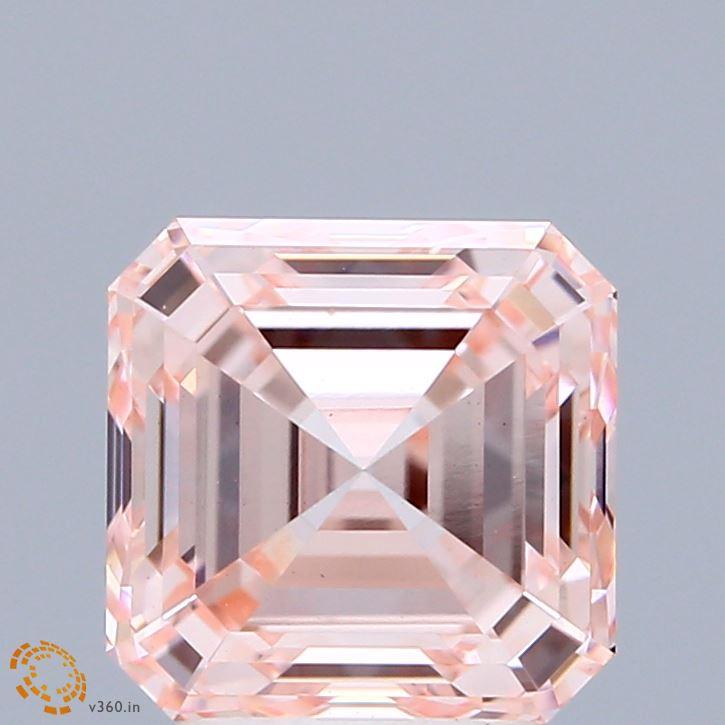 3.10 Ct. Fancy Intense Pink Asscher Lab Grown Diamond